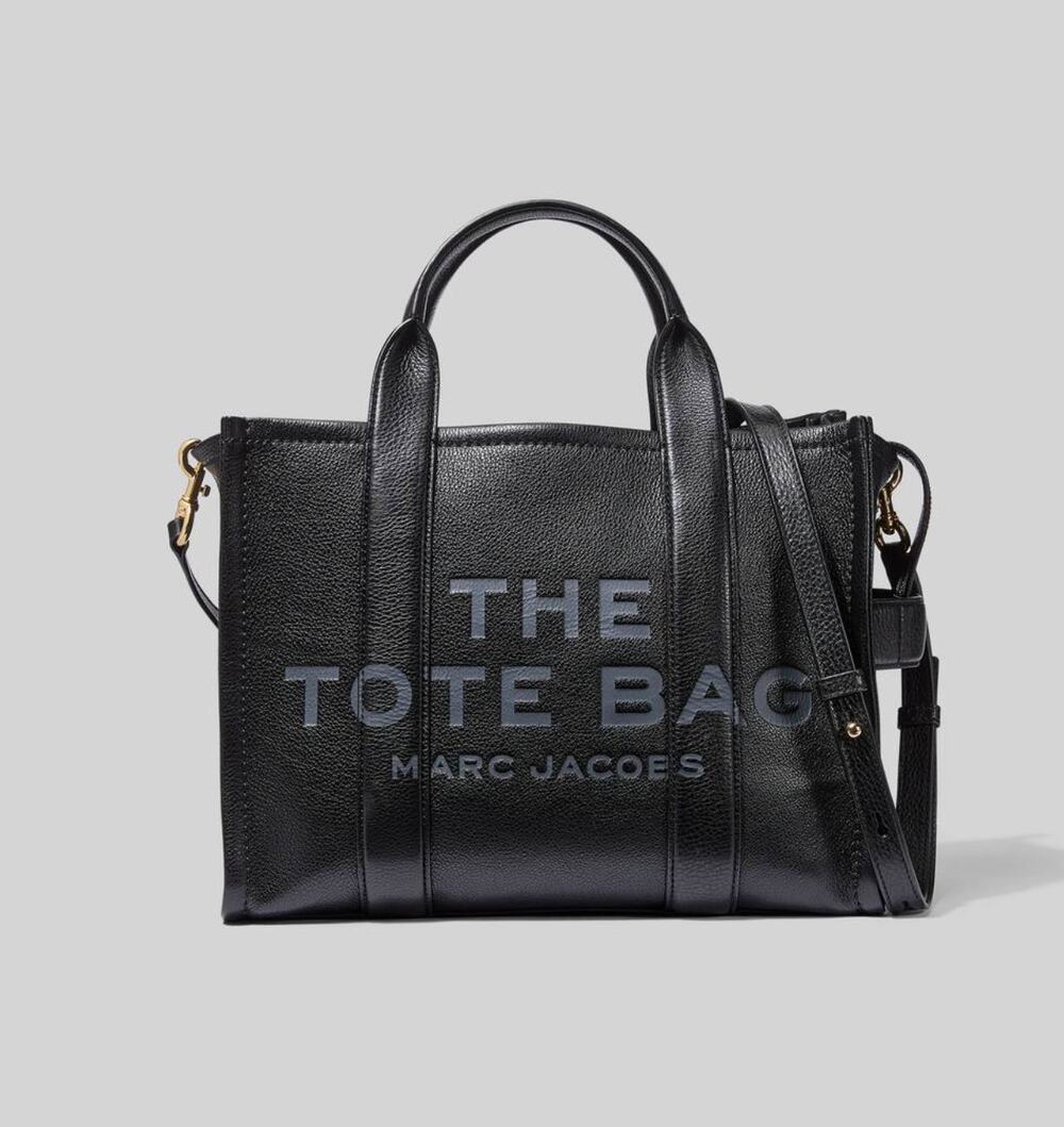 MARC JACOBS The Leather Medium "The Tote Bag" Black Zipper Top H004L01PF21 NWT